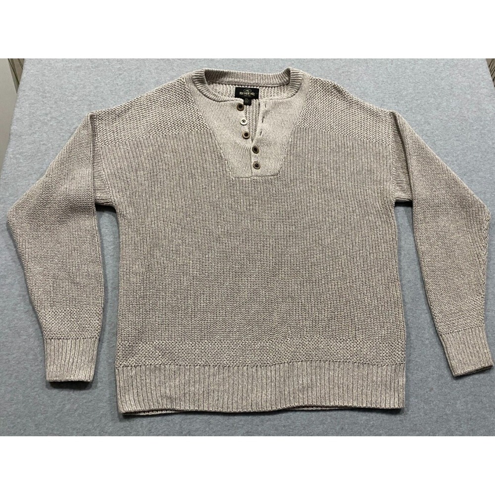 RedHead Cotton Henley Sweater Adult 2XL Beige Knit Heavyweight Hunting